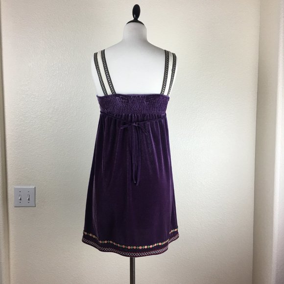 Free People Purple Amethyst Velvet Boho Dress - Picture 5 of 7